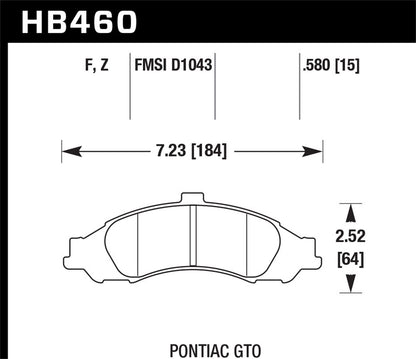 Hawk Street HPS Brake Pads Front Pontiac GTO Base 2004-2004