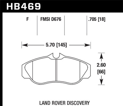 Hawk Street HPS Brake Pads Front Land Rover Discovery Base 03-04