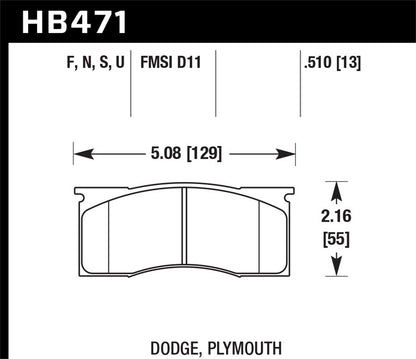 Hawk HP Plus Brake Pads Front Dodge Dart Base 1970-1972