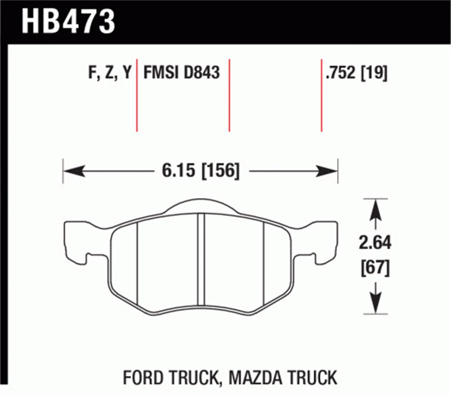 Hawk Street HPS Brake Pads Rear Ford Escape Limited 2006-2007