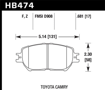 Hawk Street HPS Brake Pads Front Lexus GS300 Base 2006-2006