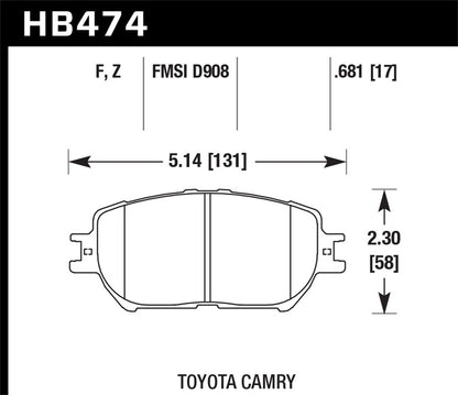 Hawk Street HPS Brake Pads Front Lexus GS300 Base 2006-2006