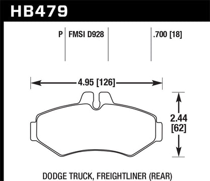 Hawk SuperDuty Brake Pads Rear Dodge Sprinter 3500 Base 2002-2006