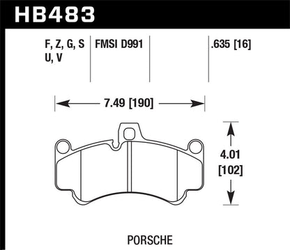 Hawk Street HPS Brake Pads Front Porsche 911 Base 2001-2001