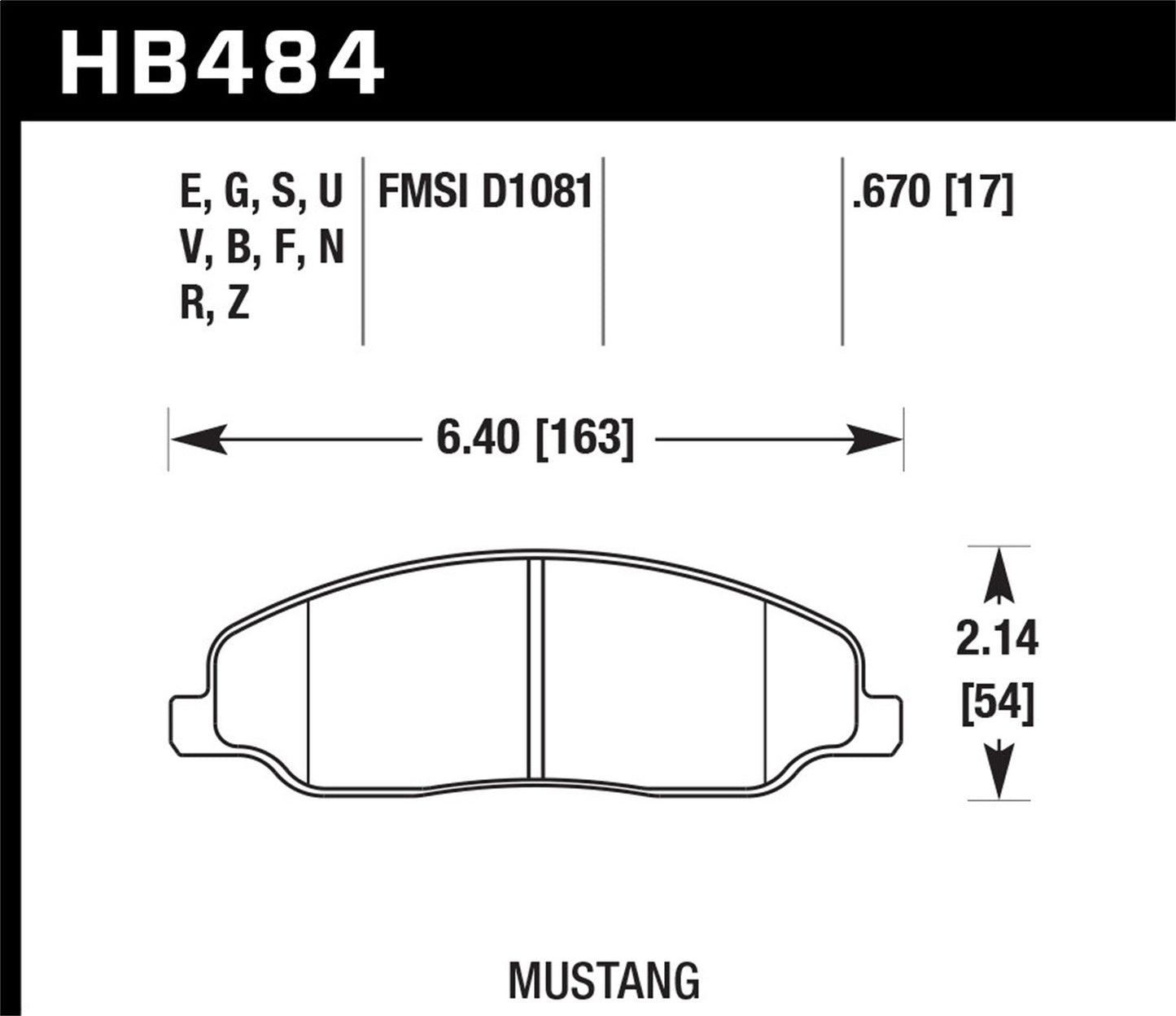 Hawk Street HPS Brake Pads Front Ford Mustang Shelby GT 2007-2008 *Discontinued