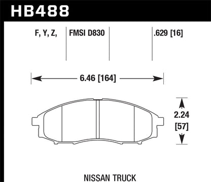 Hawk LTS Truck/SUV Brake Pads Front Nissan Frontier Base 2003-2004