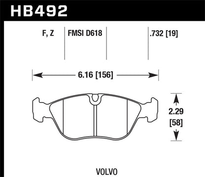 Hawk Street HPS Brake Pads Front Volvo 850 GLT 1995-1997