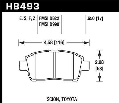 Hawk Blue 9012 Brake Pads Front Scion Xa Base 2004-2004 *Discontinued