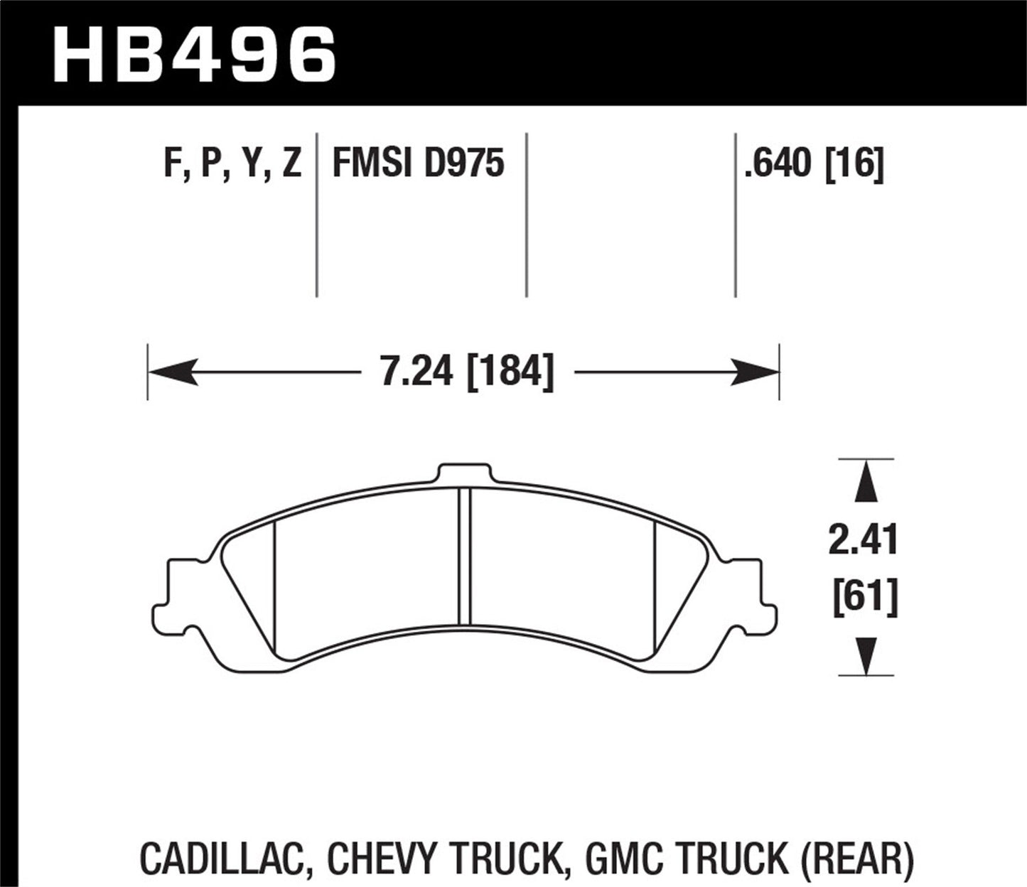 Hawk Street HPS Brake Pads Rear Cadillac Escalade Base 2003-2006