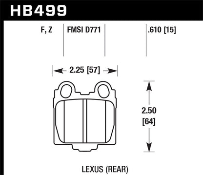 Hawk Ceramic Brake Pads Rear Lexus IS300 Sportcross 2002-2005