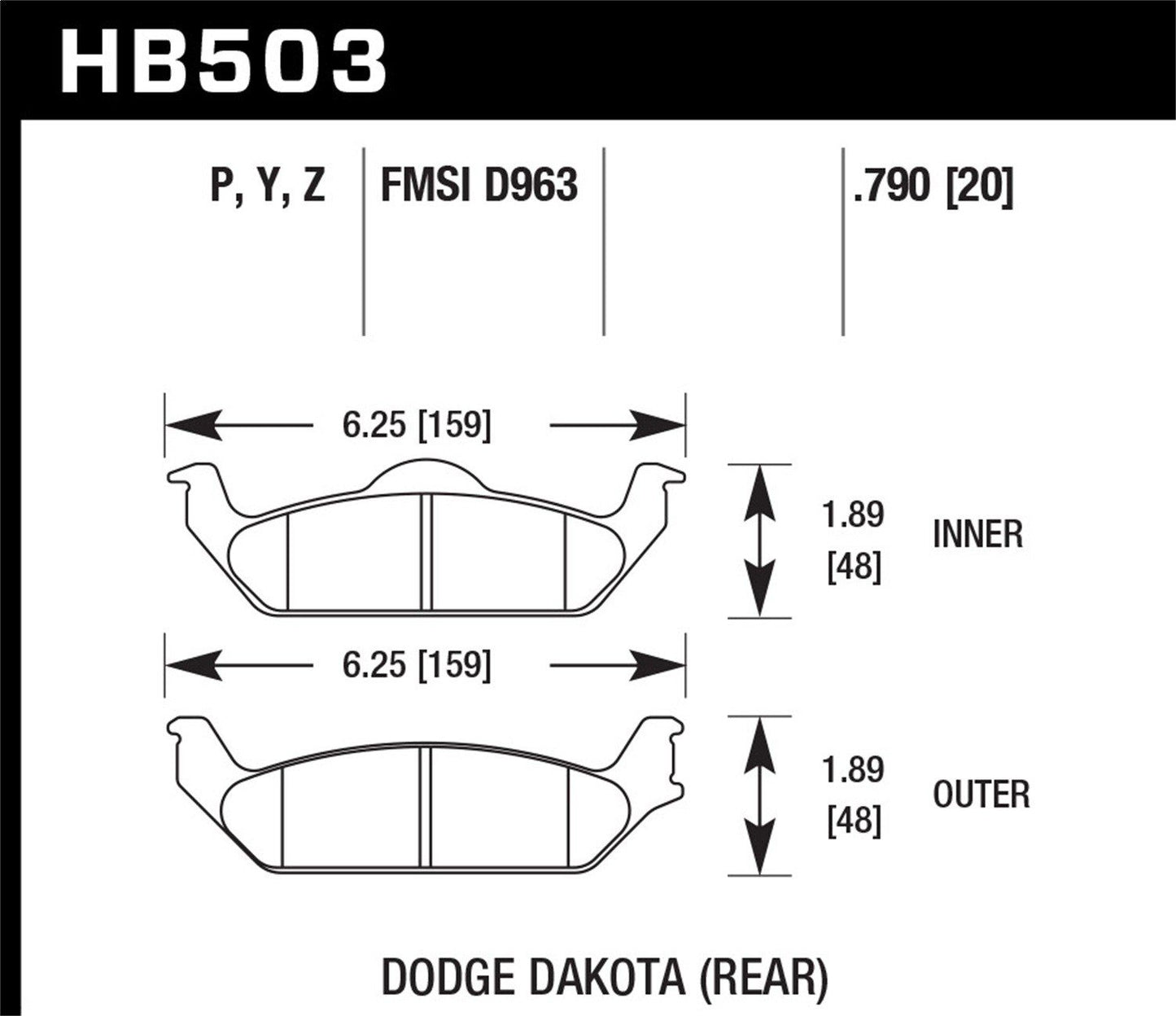Hawk LTS Truck/SUV Brake Pads Rear Dodge Dakota Base 2004-2004