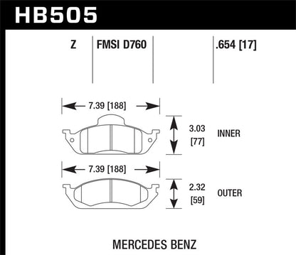 Hawk Ceramic Brake Pads Front Mercedes-Benz ML350 Base 2003-2005