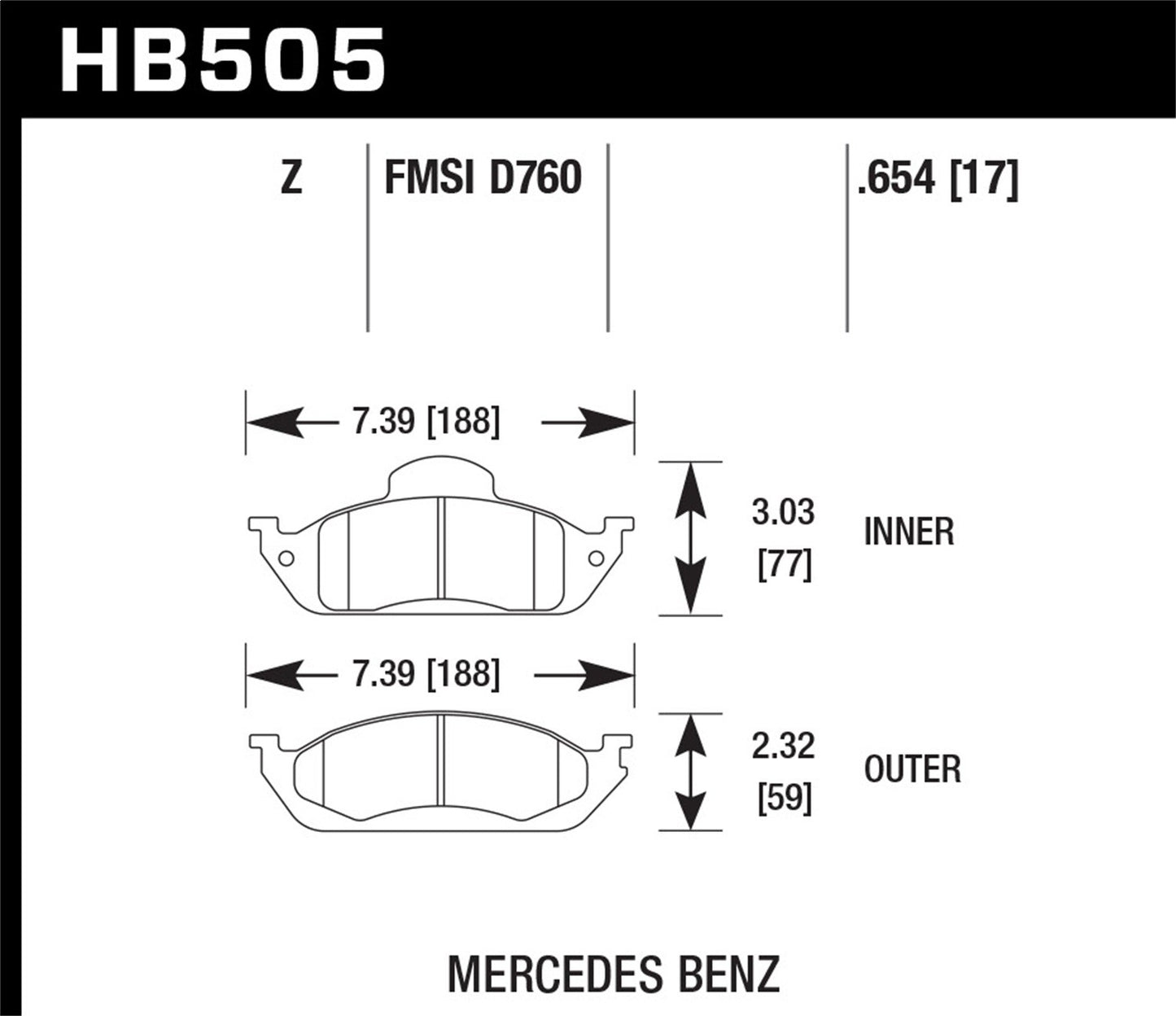 Hawk Ceramic Brake Pads Front Mercedes-Benz ML350 Base 2003-2005