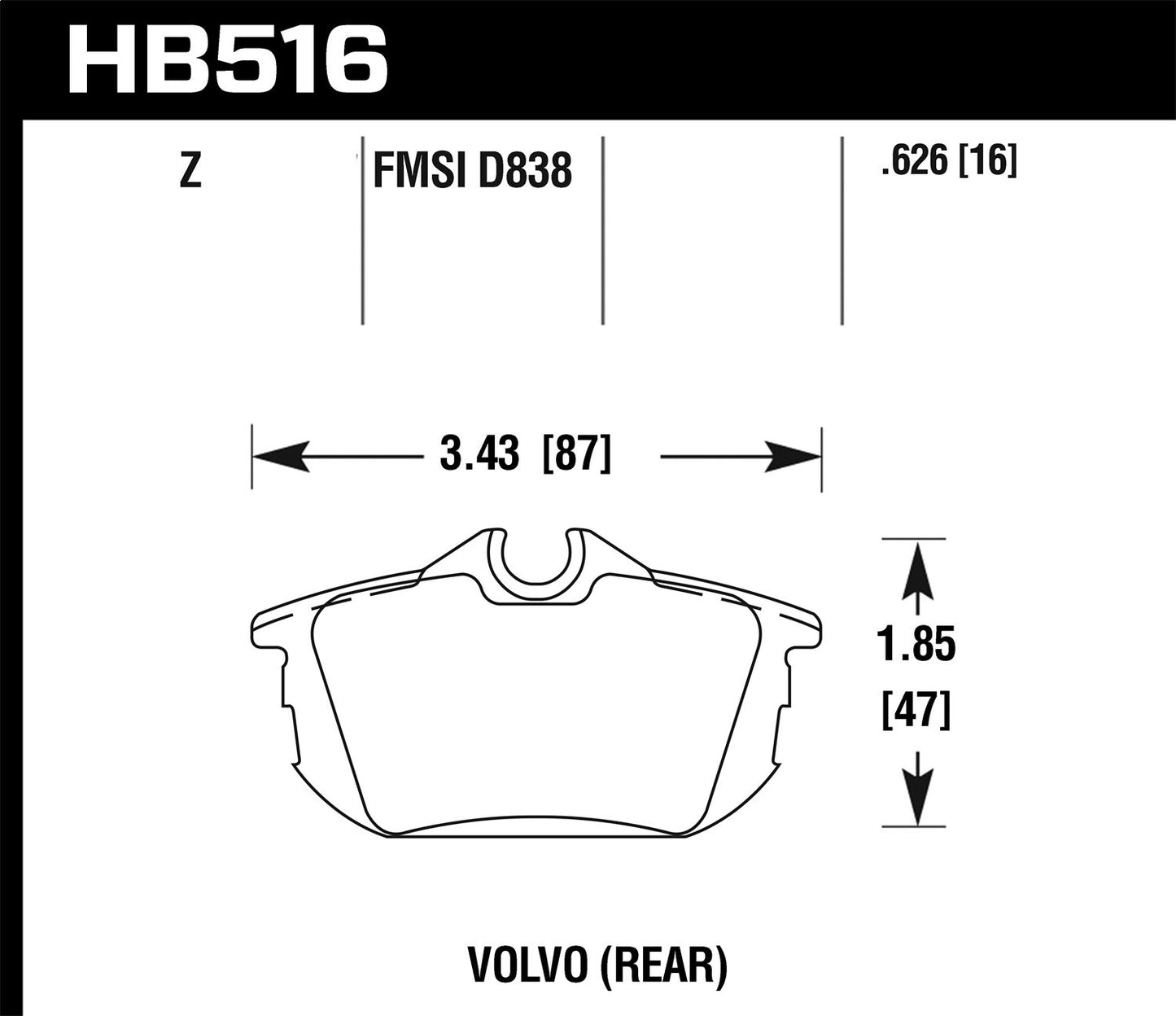 Hawk Ceramic Brake Pads Rear Volvo S40 T5 2004-2004