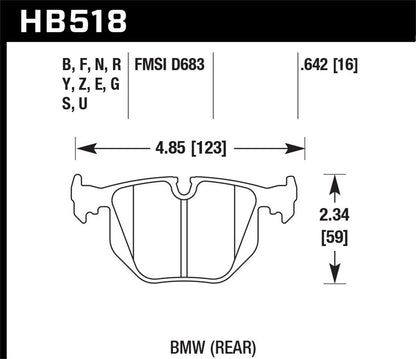 Hawk HT (High Temp) Brake Pads Rear BMW 330Ci Base 2001-2006 *Discontinued