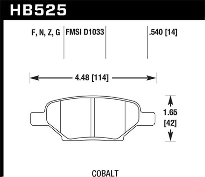 Hawk Street HPS Brake Pads Rear Chevrolet Cobalt SS 2006-2007 *Discontinued