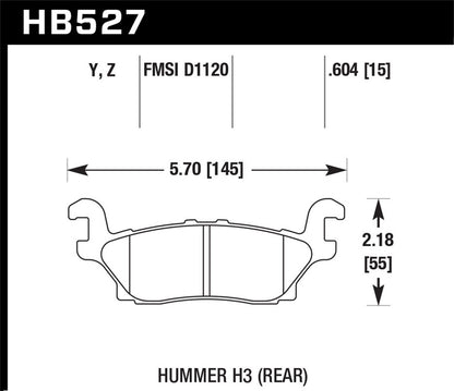 Hawk Ceramic Brake Pads Rear Hummer H3 Alpha 2008-2008