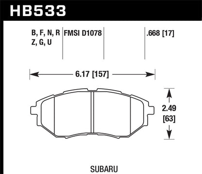 Hawk HP Plus Brake Pads Front Audi A8 Quattro All 2008-2008