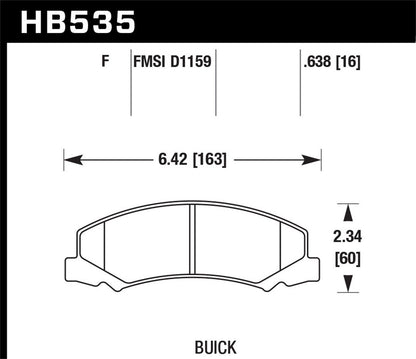 Hawk Street HPS Brake Pads Front Buick Lacrosse Super 2009-2009