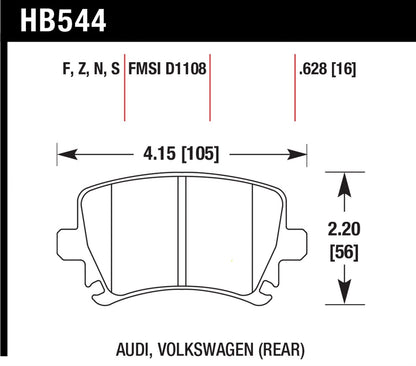 Hawk Ceramic Brake Pads Rear Audi A3 Base 2006-2008 *Discontinued
