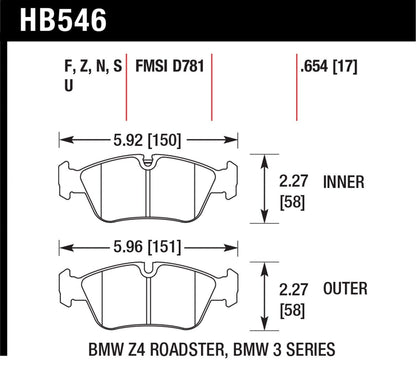 Hawk Ceramic Brake Pads Front BMW 323Ci Base 2000-2000