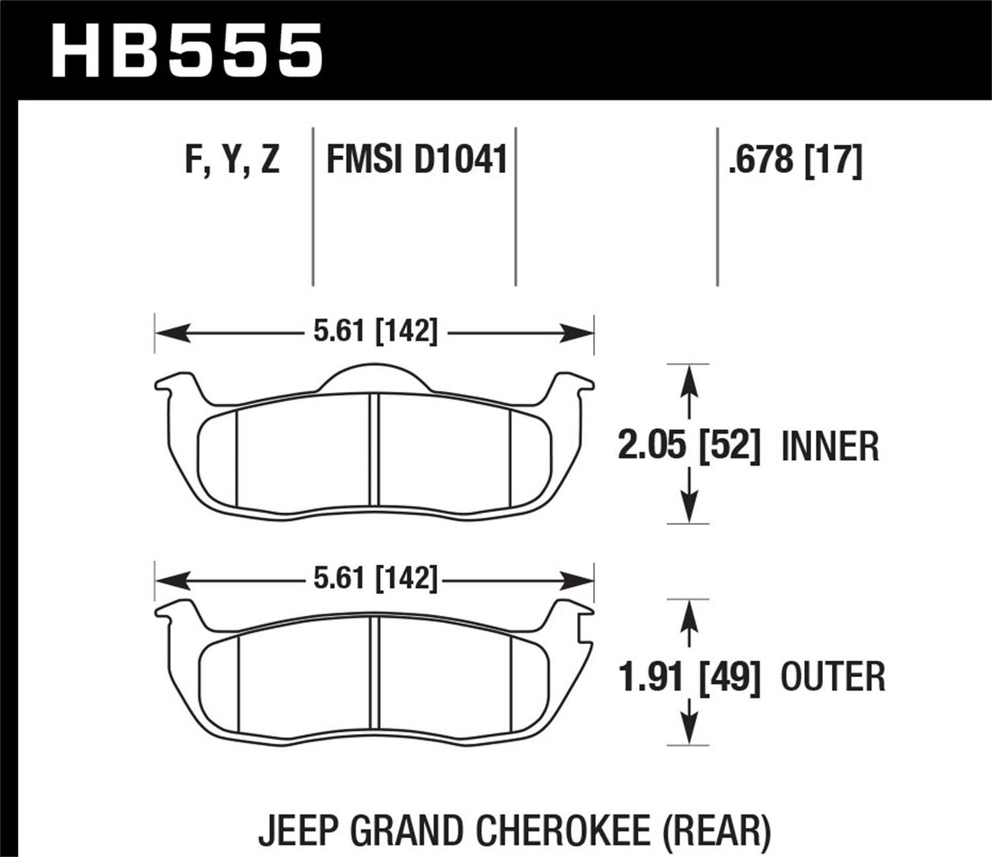 Hawk Ceramic Brake Pads Rear Infiniti QX56 Base 2004-2006