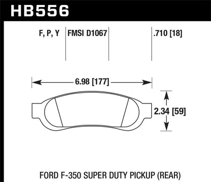 Hawk SuperDuty Brake Pads Rear Ford F-250 Super Duty XL 2008-2008 *Discontinued