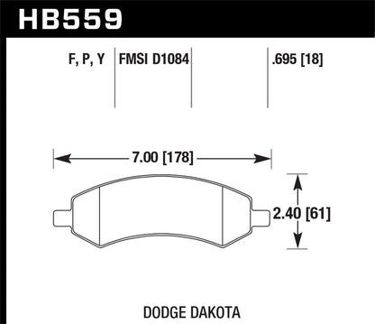 Hawk LTS Truck/SUV Brake Pads Front Chrysler Aspen Limited 2007-2009 *Discontinued