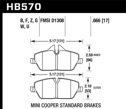 Hawk HPS 5.0 Street Front Brake Pad