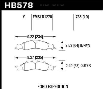 Hawk LTS Truck/SUV Brake Pads Front Ford Expedition El Eddie Bauer 07-09