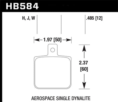 Hawk Performance Hawk Aerospace Single Dynalite HPS 5.0 Street Brake Pads HB584B.485