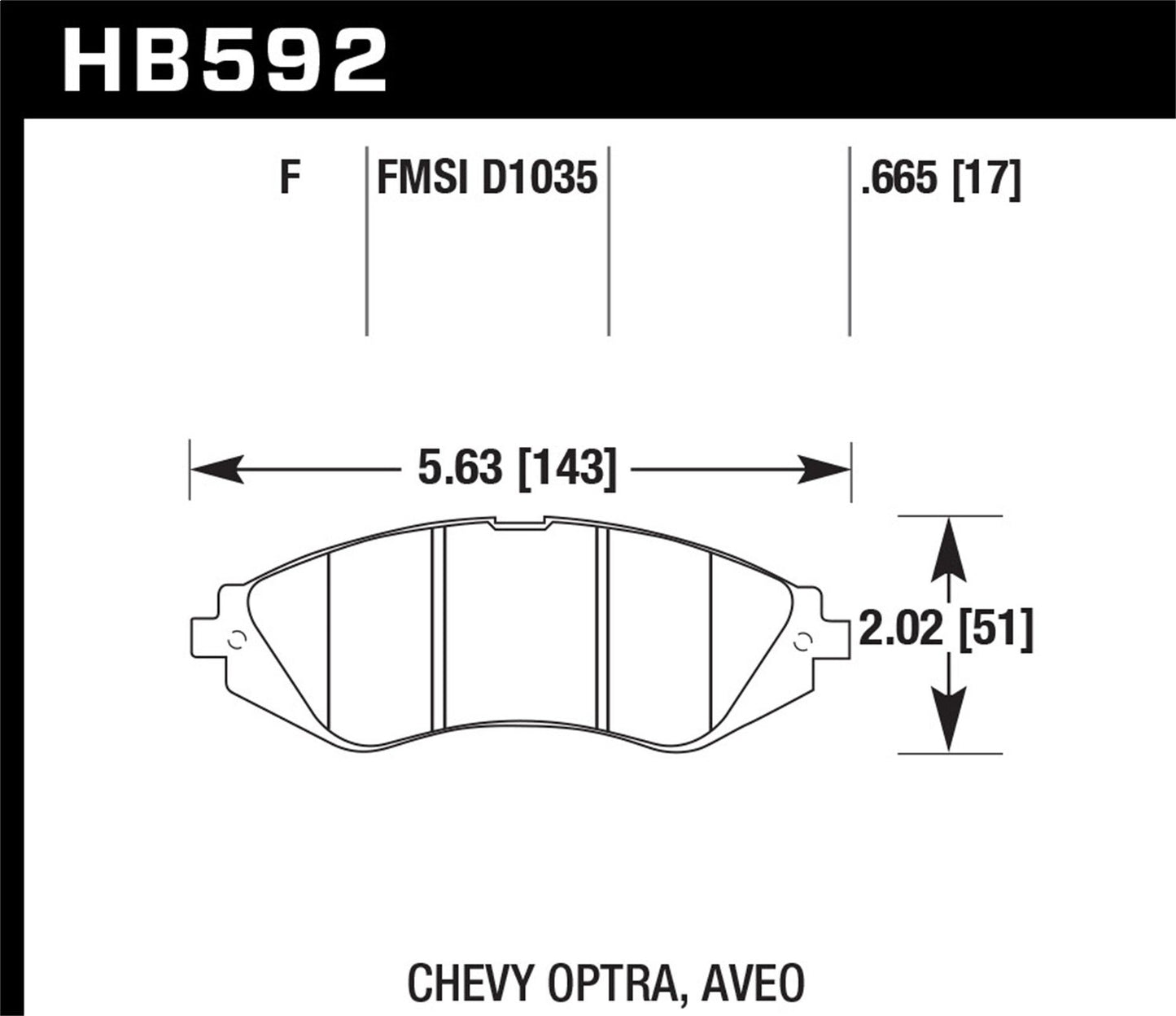 Hawk Street HPS Brake Pads Front Chevrolet Aveo5 All 2007-2009