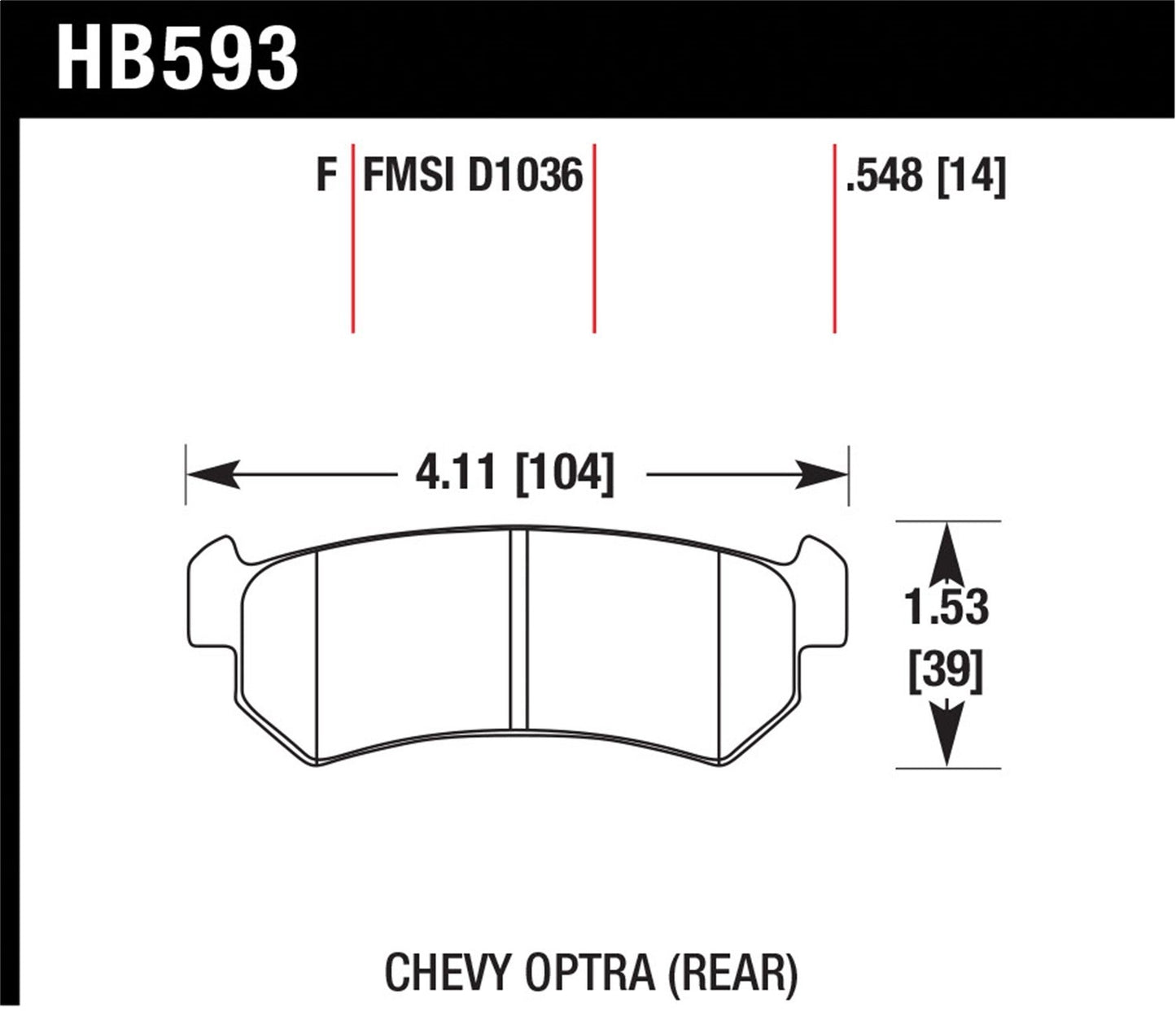 Hawk Street HPS Brake Pads Rear Suzuki Forenza Base 2004-2006