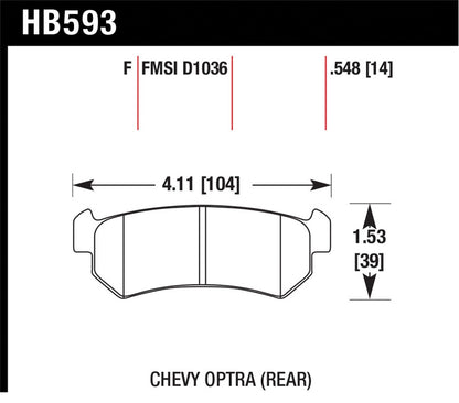Hawk Street HPS Brake Pads Rear Suzuki Forenza Base 2004-2006