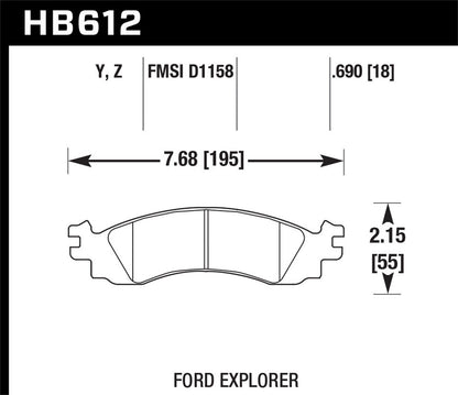 Hawk Ceramic Brake Pads Front Ford Explorer All 2006-2008