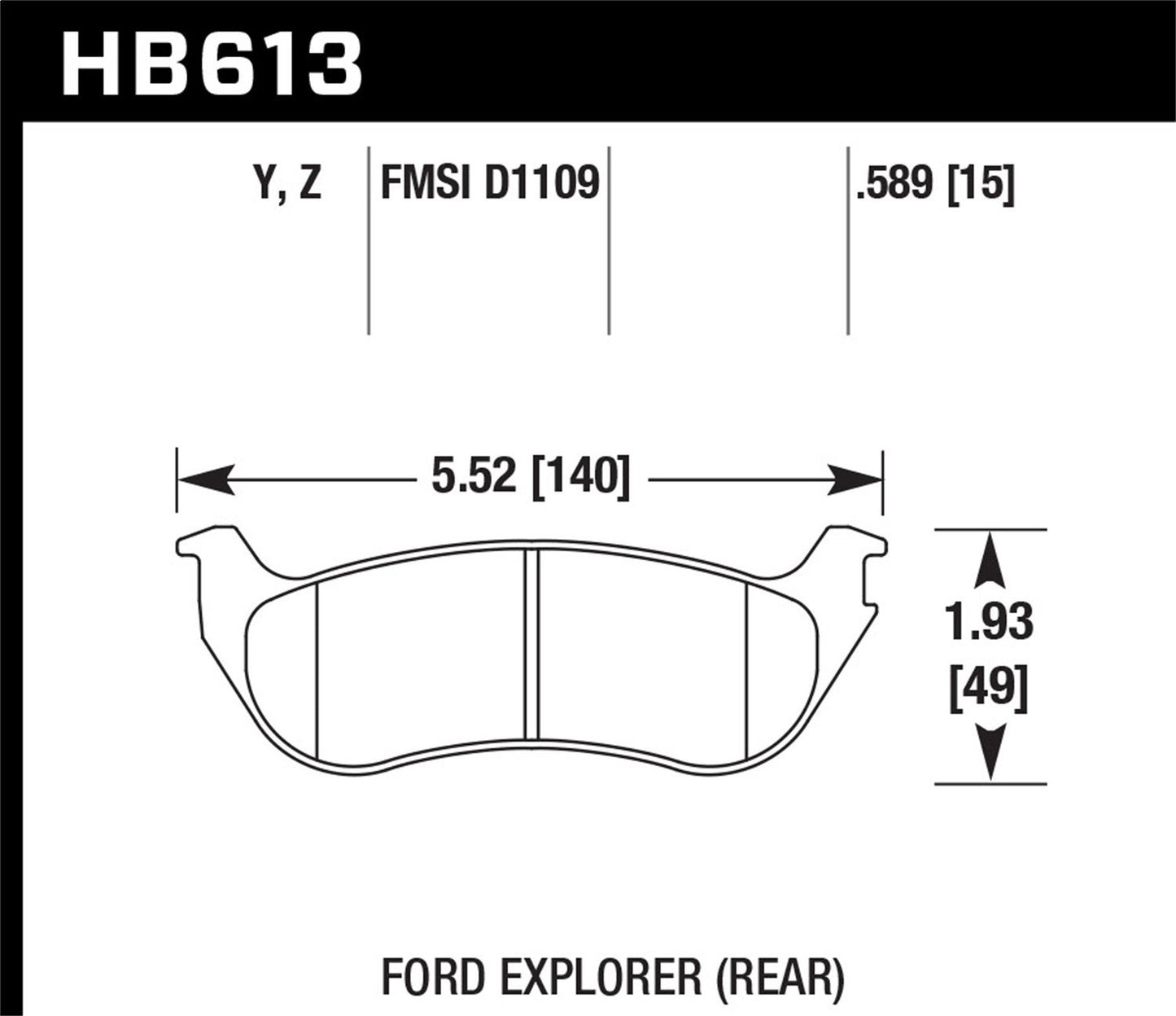 Hawk LTS Truck/SUV Brake Pads Rear Ford Explorer Base 2005-2005