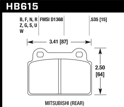 Hawk DTC-70 Brake Pads Rear Mitsubishi Lancer EVO 2008-2009
