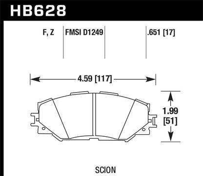 Hawk Street HPS Brake Pads Front Scion Xa Base 2005-2007