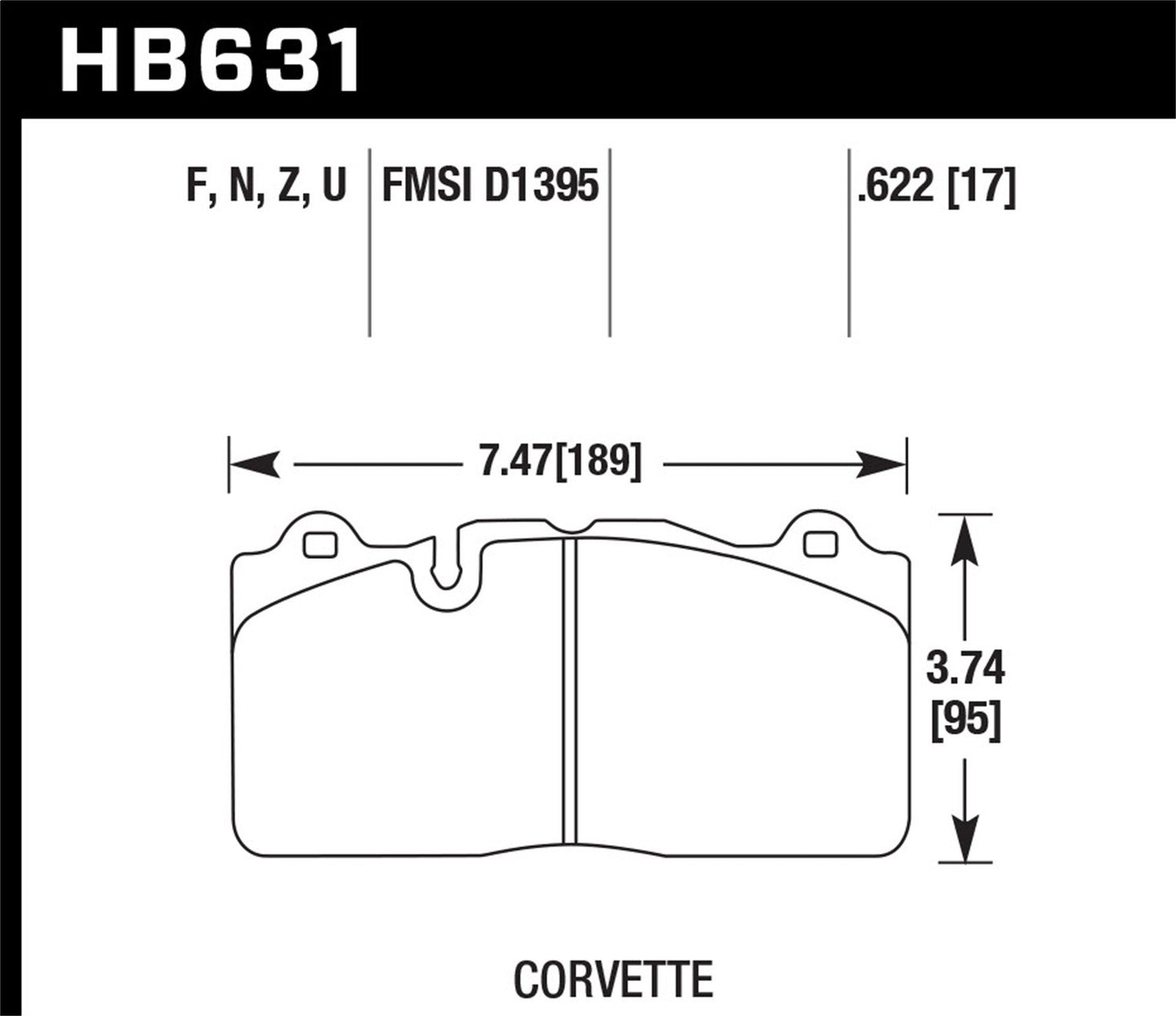 Hawk Ceramic Brake Pads Front Chevrolet Corvette ZR1 2009-2011
