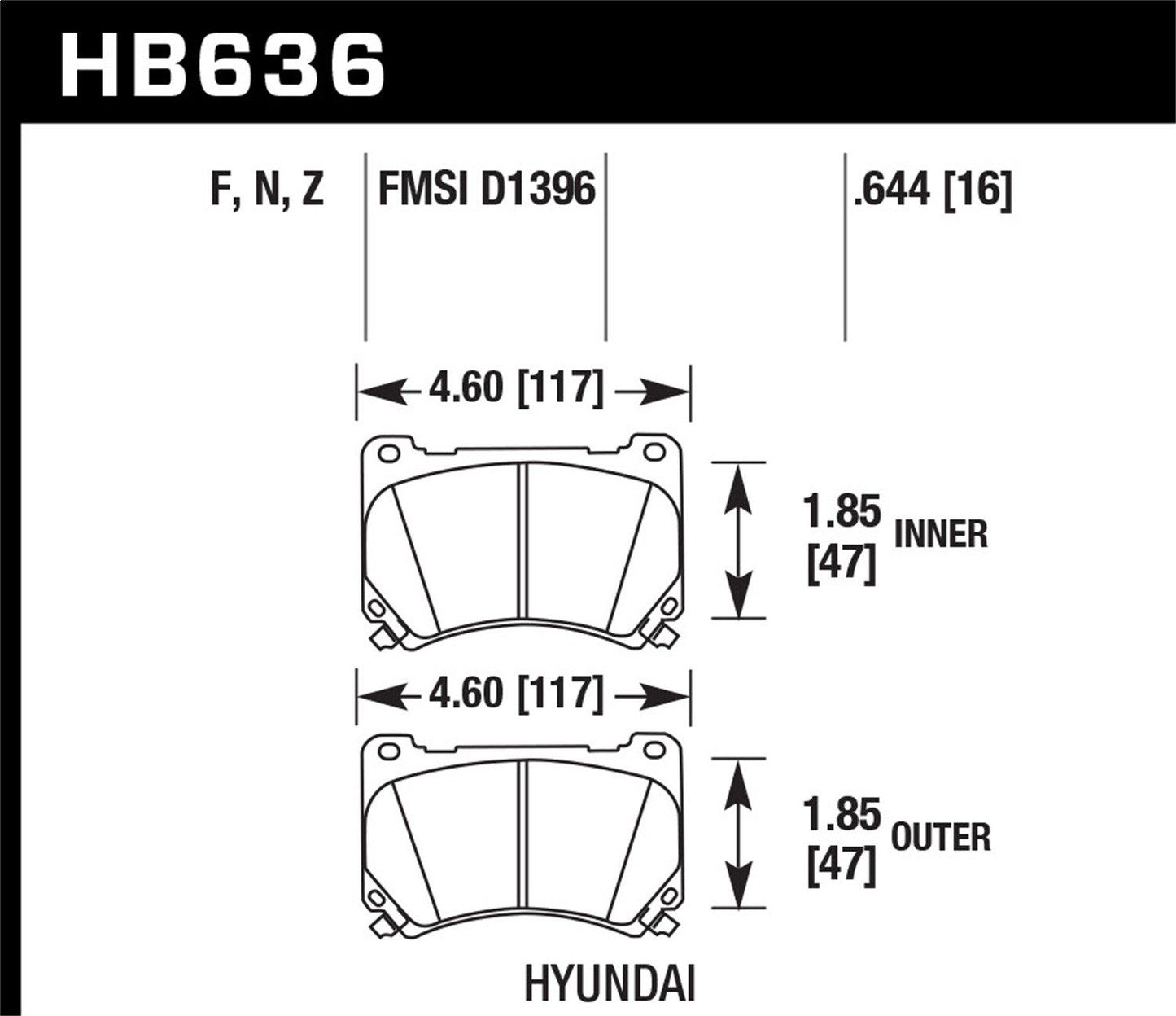 Hawk Street HPS Brake Pads Front Hyundai Genesis 4.6 2009-2010