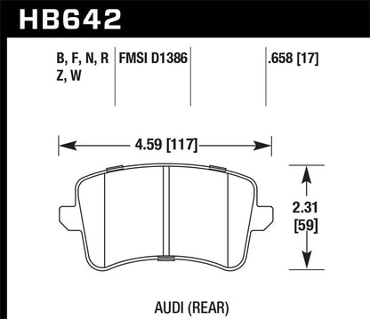 Hawk 2009-2016 Audi S5 Street Race Rear Brake Pads