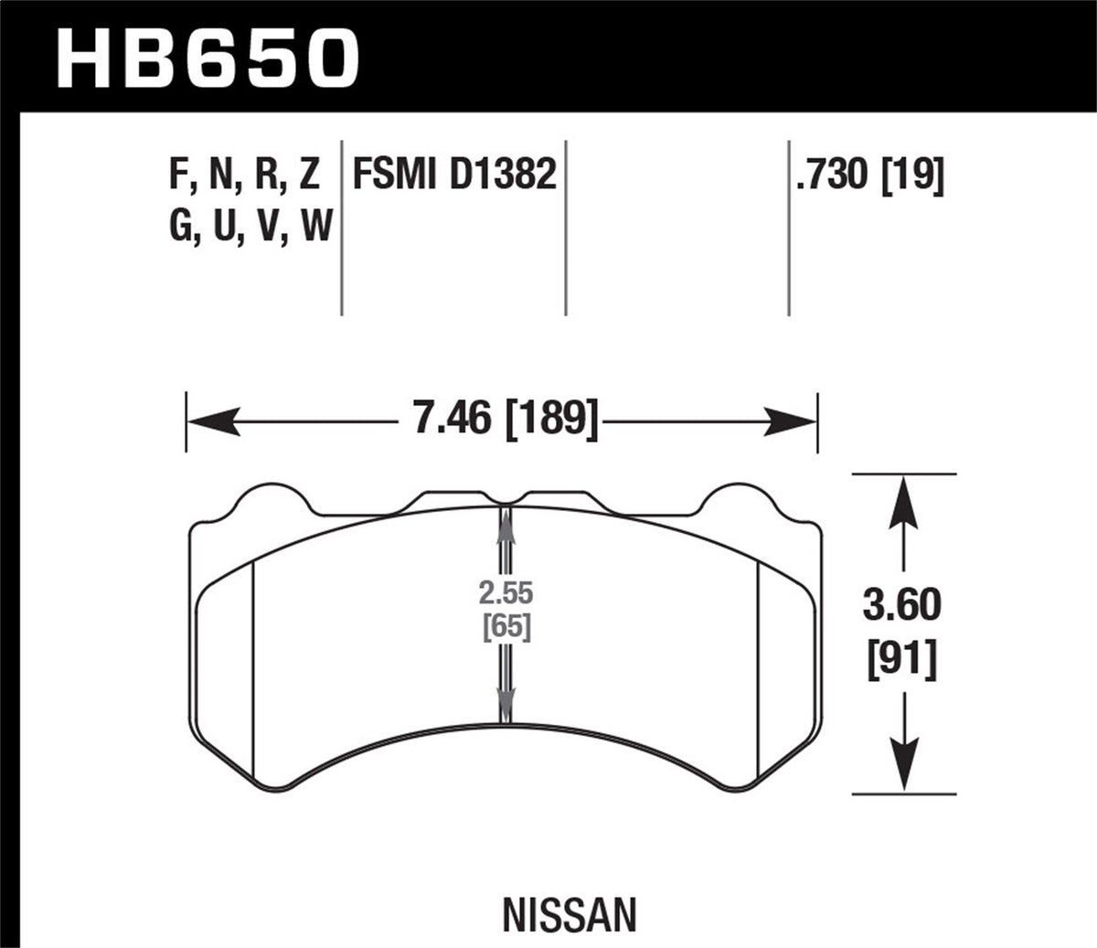 Hawk 09-16 Nissan GT-R HPS 5.0 Front Brake Pads HB650B.730 *Discontinued