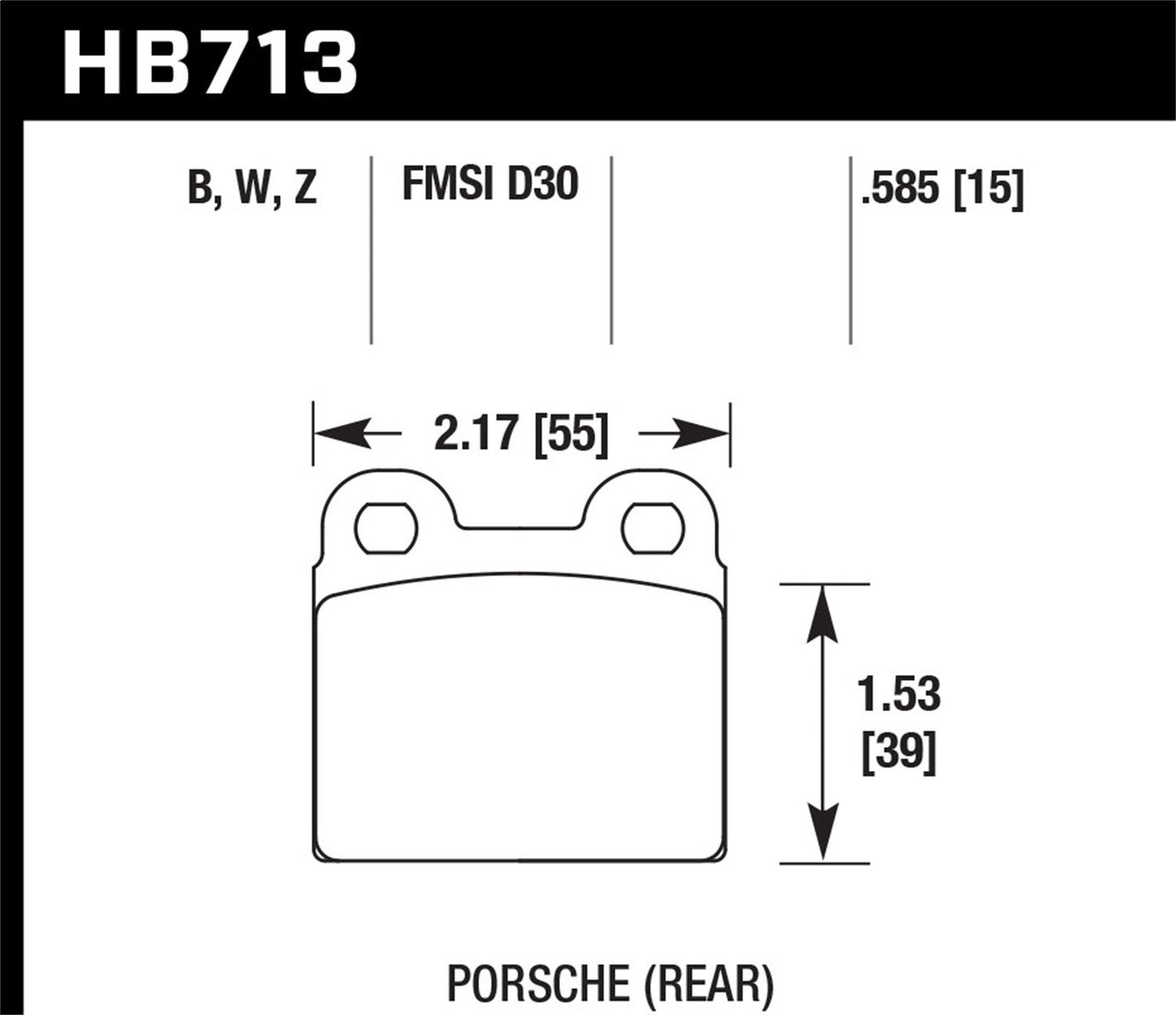Hawk HPS 5.0 Street Rear Brake Pad