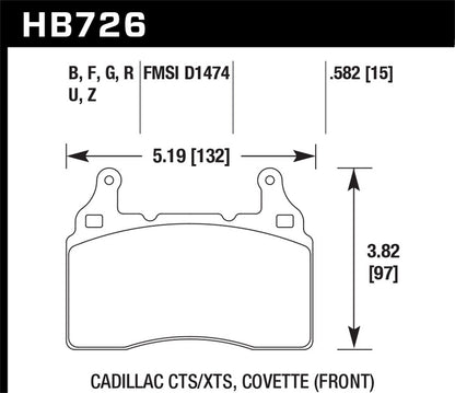 Hawk DTC-70 Front Brake Pads 2014 Chevy Corvette *Discontinued