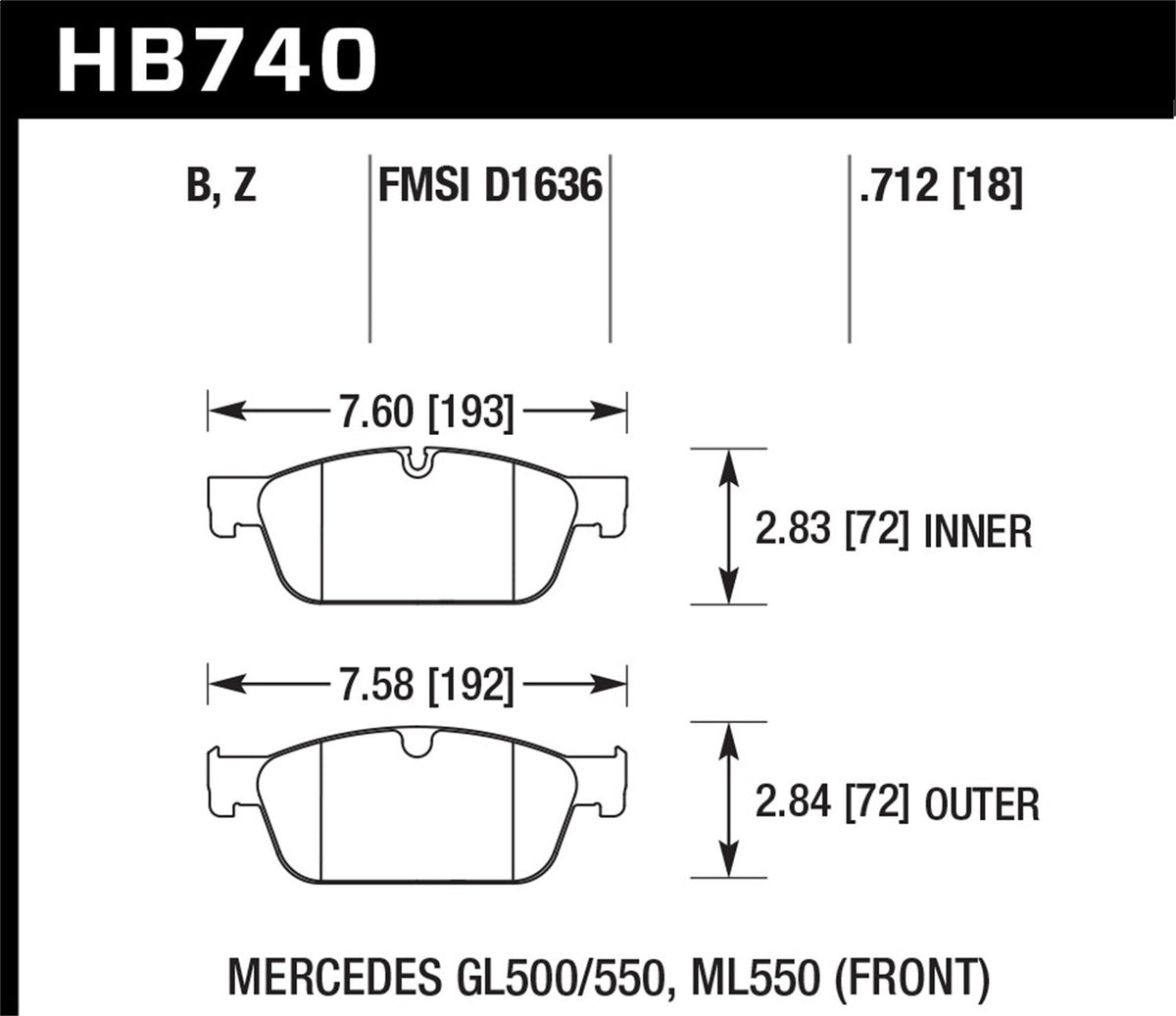 Hawk PC Street Front Brake Pad
