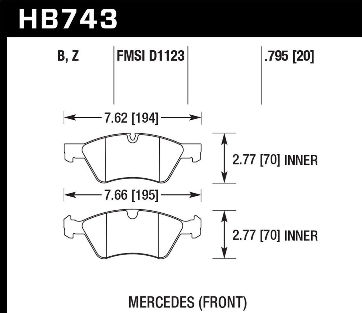 Hawk HPS 5.0 Street Front Brake Pad