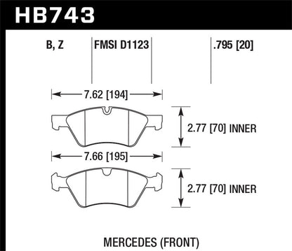Hawk HPS 5.0 Street Front Brake Pad