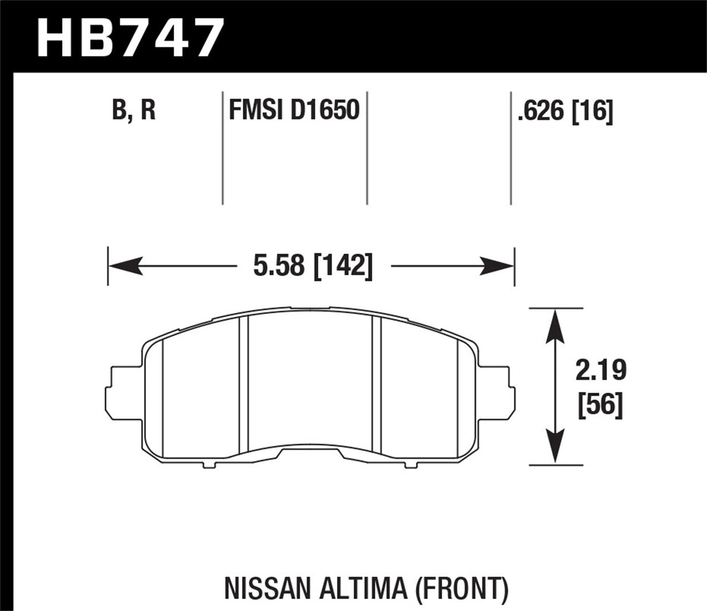 Hawk 14-16 Nissan Leaf High Performance Street 5.0 Front Brake Pads