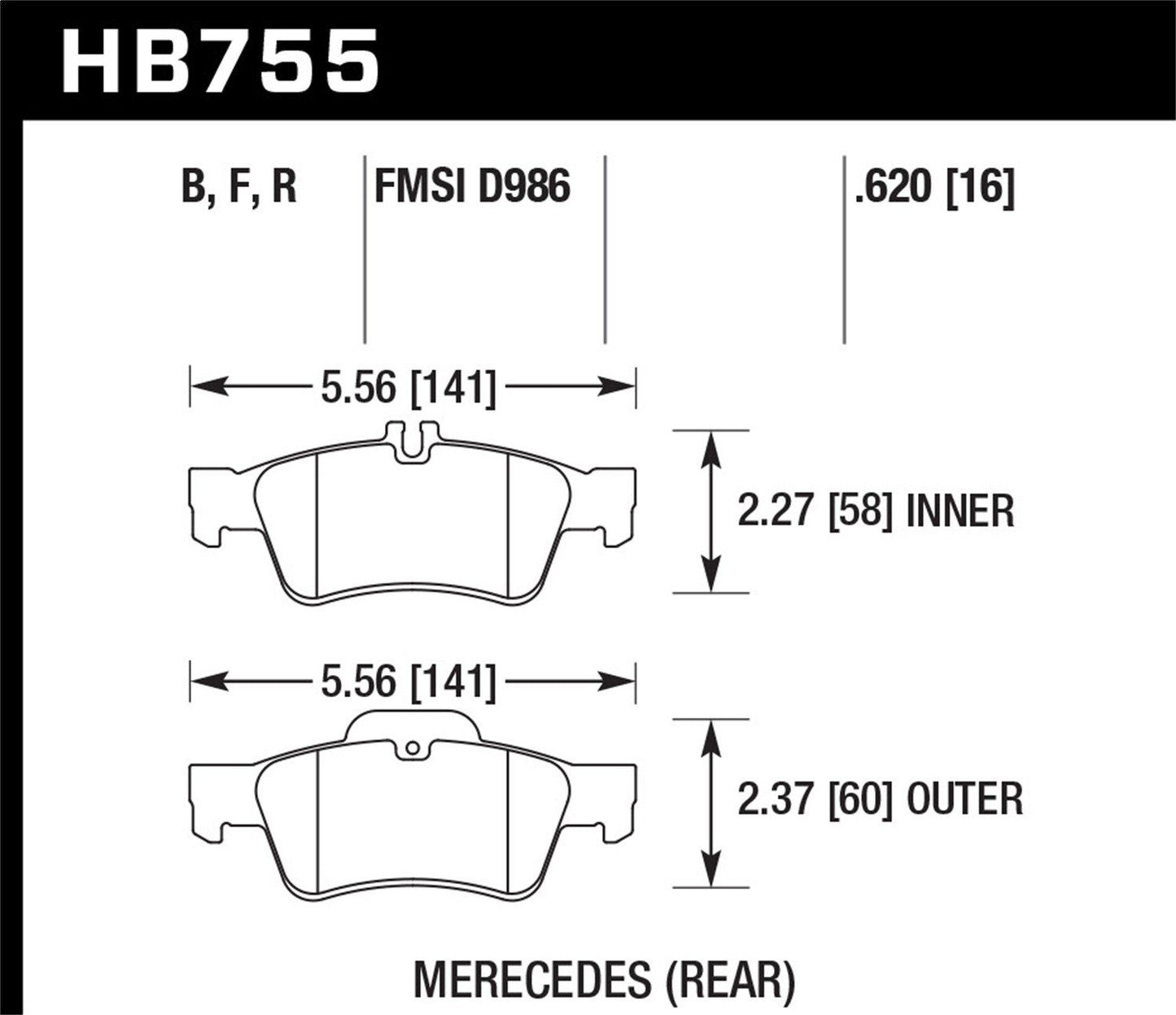 Hawk Street Race Rear Brake Pad