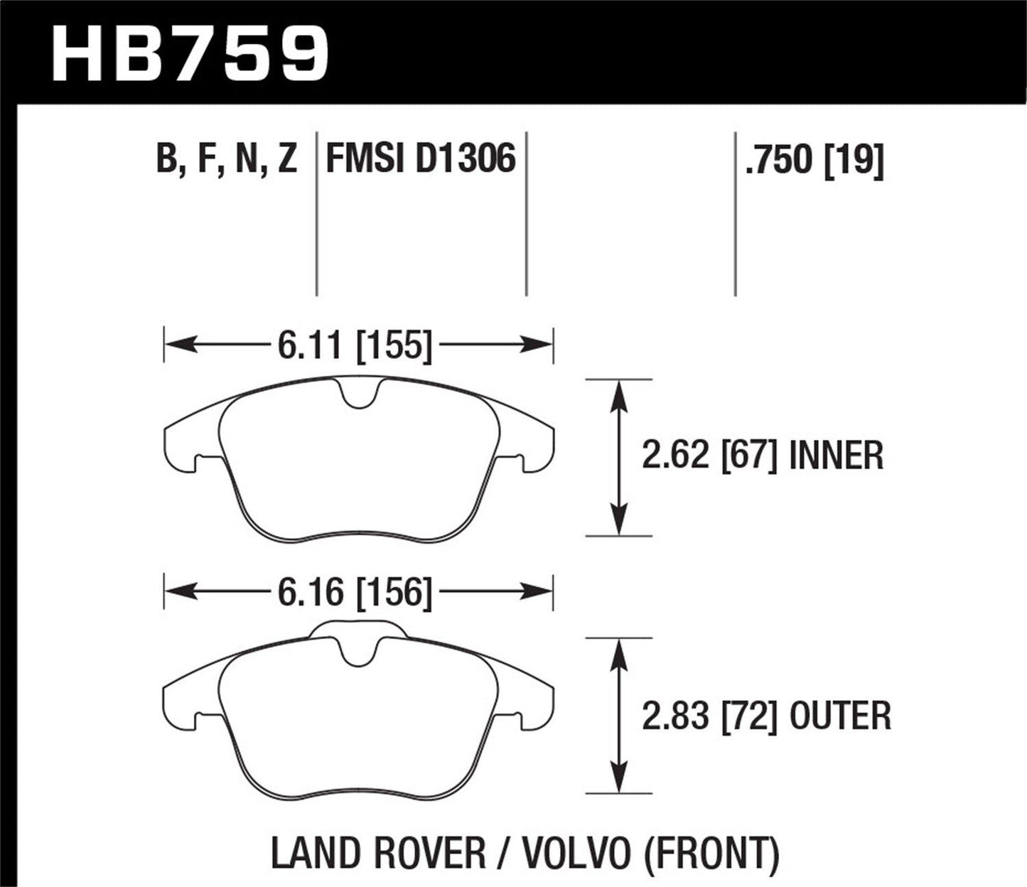 Hawk PC Street Front Brake Pad